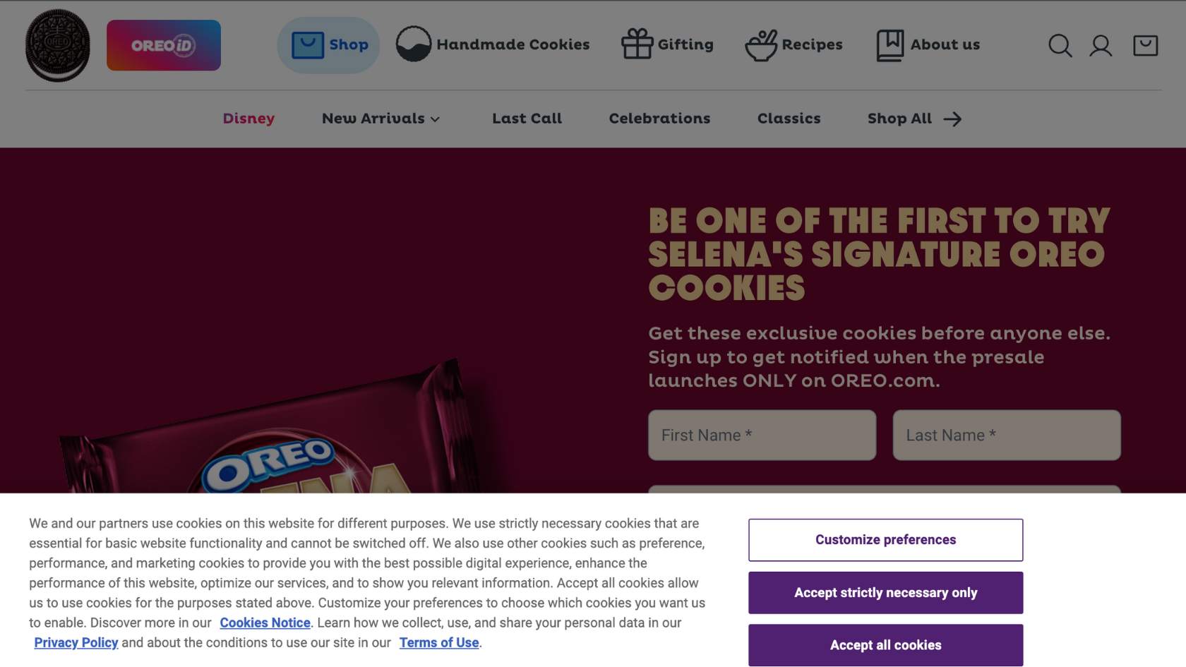 Detailed preference center for cookie categories